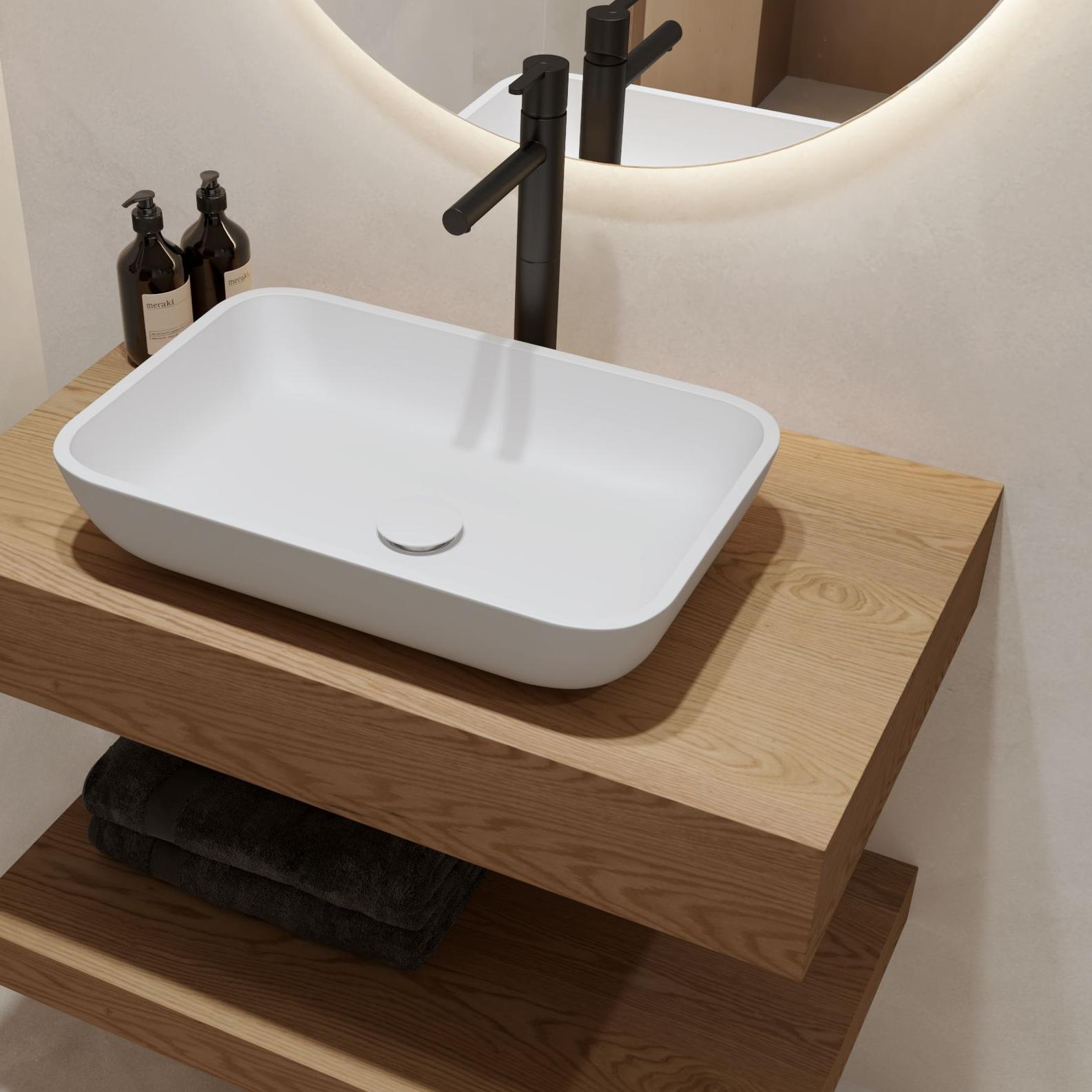 Hermes wooden basin shelf