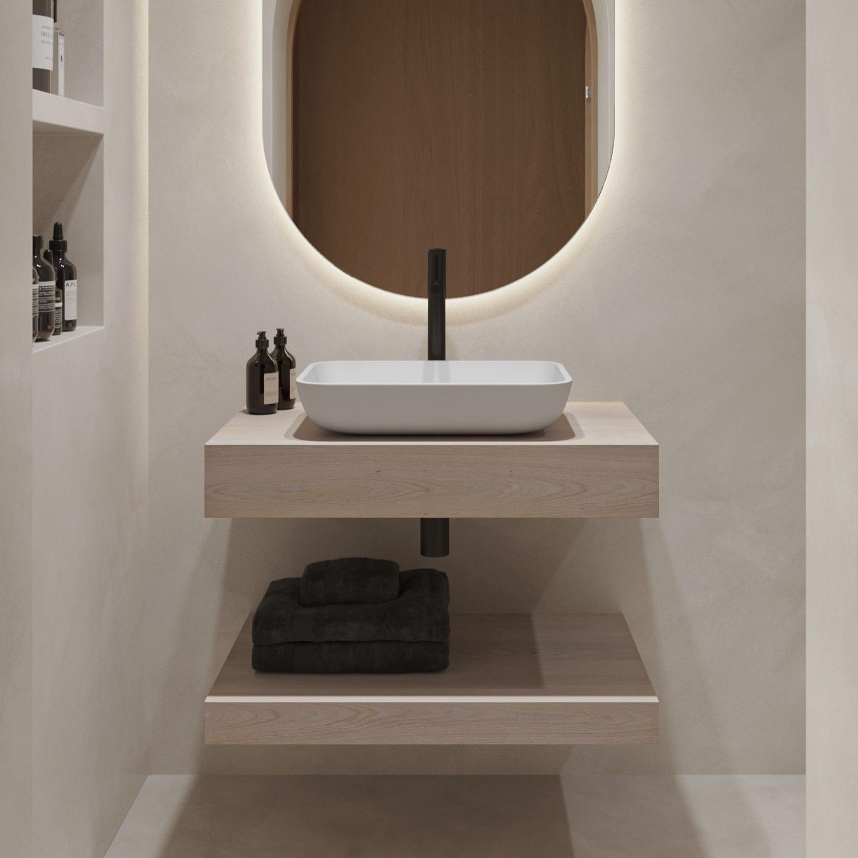 Hermes wooden basin shelf