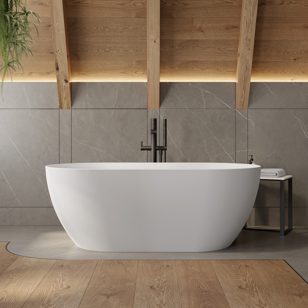 Ara Corian Design Freestanding Bathtub White 150 Front