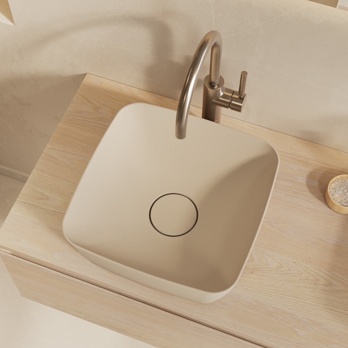 Riluxa Countertop washbasin Ursa in Corian Design solid surface Shadow