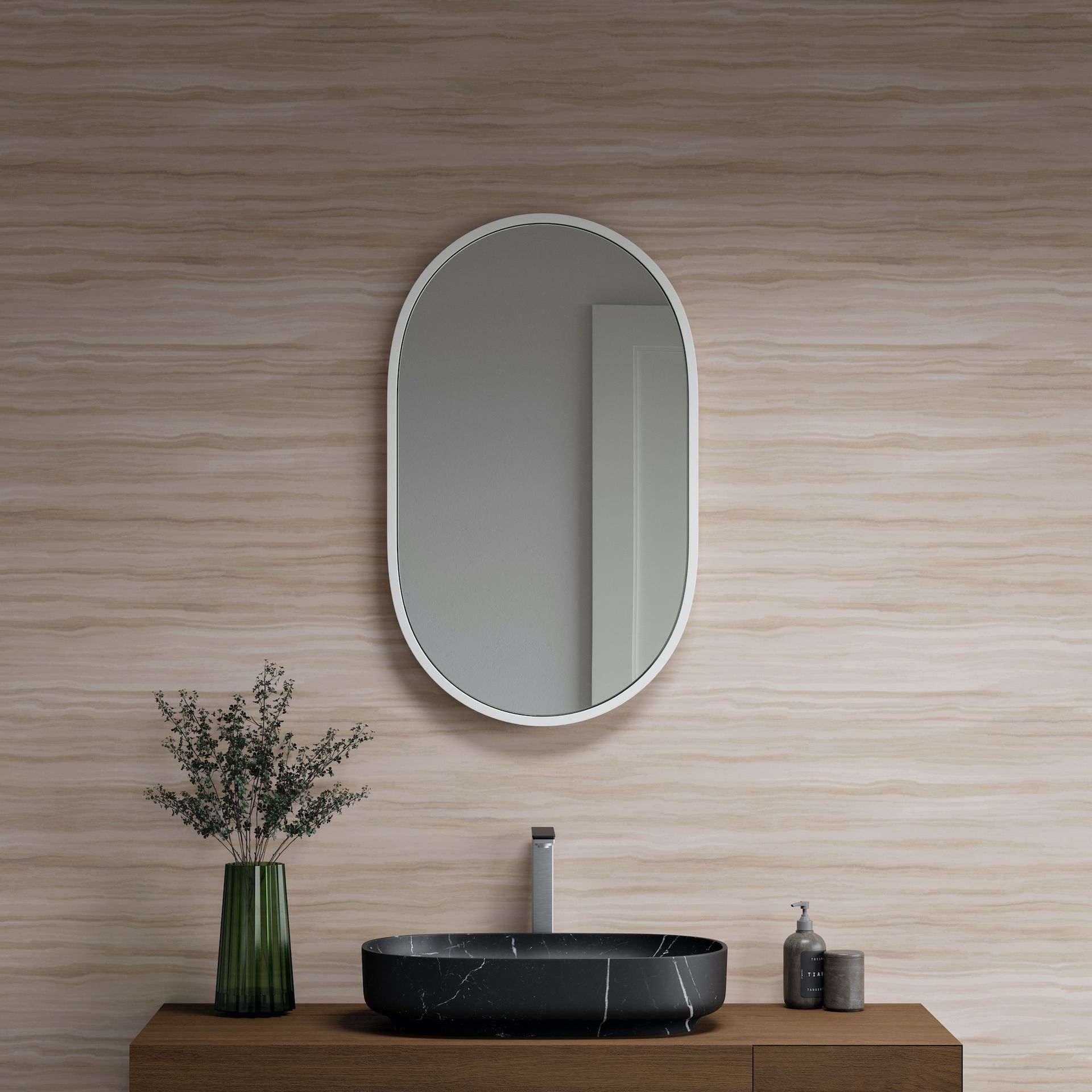 mirror, bathroom, minimalist style
