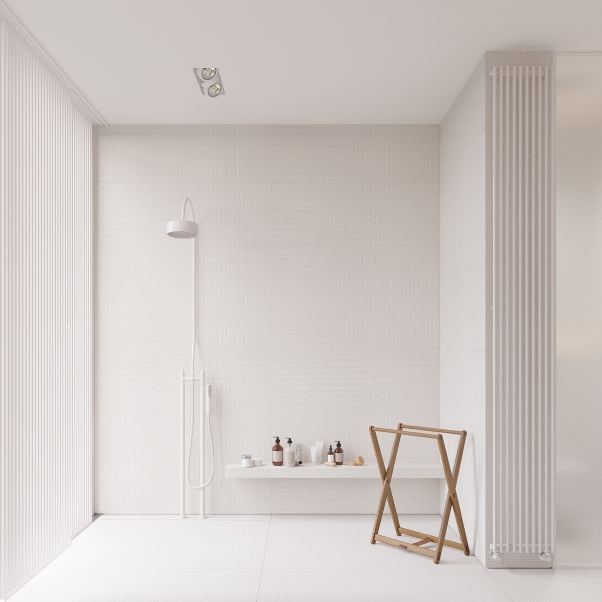 Minimalist shower and bathroom by Igor Sirotov Architects