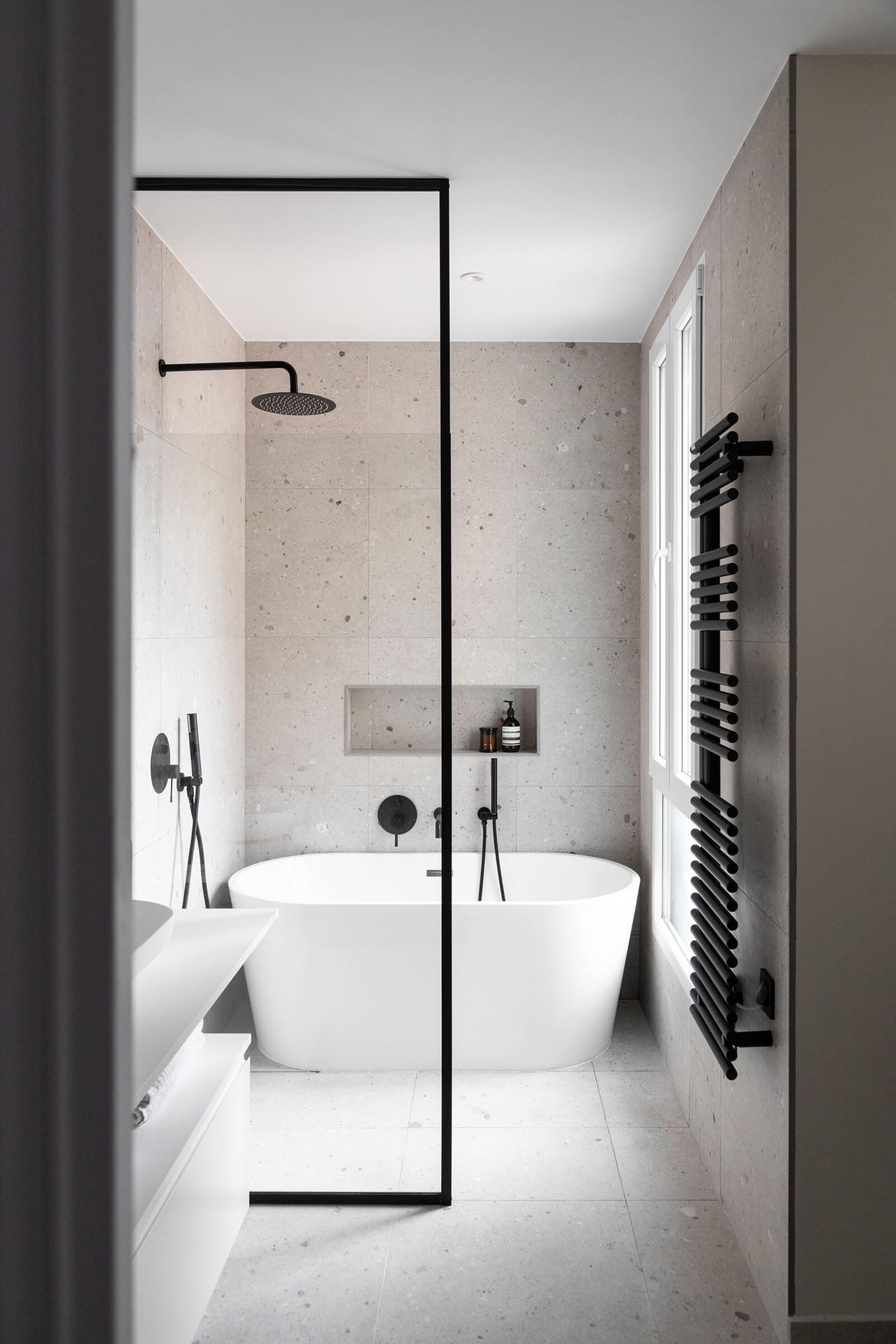 Salle de bains client Riluxa - Alak Studio - Baignoire Bruges