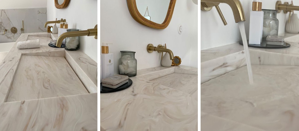 Riluxa Client Project - Maison Mère - Corian Sand Stone Washbasin