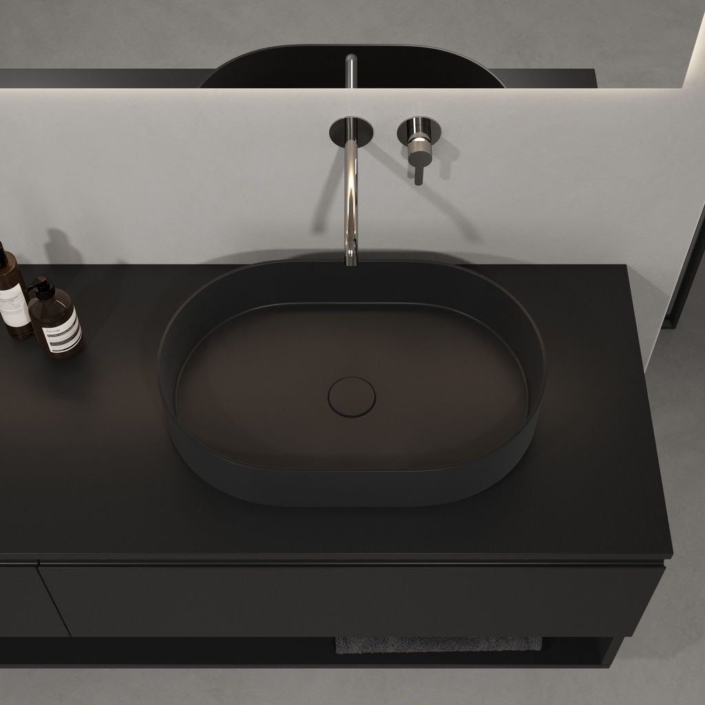 Wezen Countertop Washbasin 58 Black Top