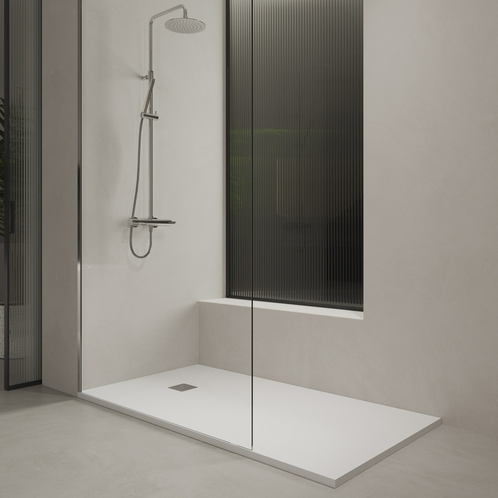Wezen Solid Surface Shower Tray mtm White Front
