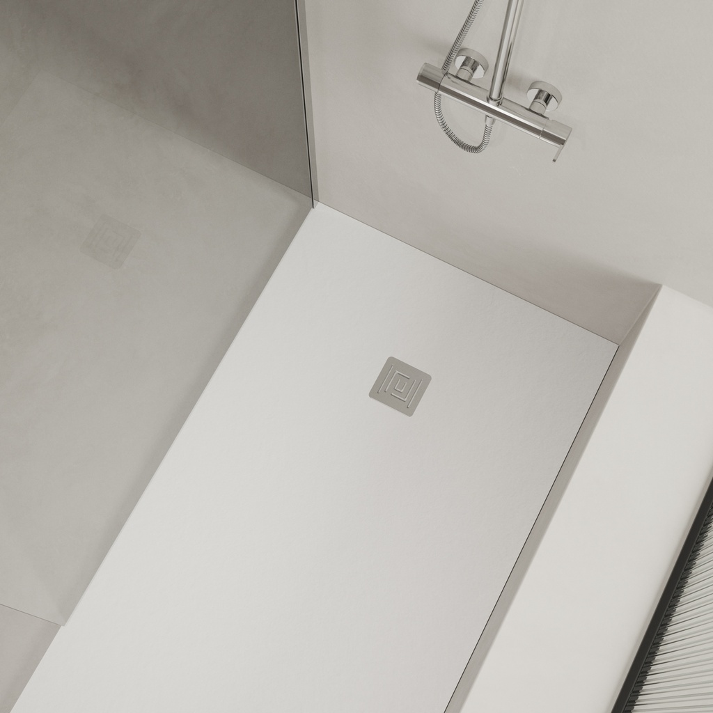 Wezen Solid Surface Shower Tray mtm White Side
