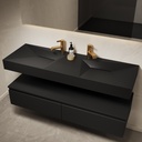 Linaria Wall-Mounted Double Washbasin 140 Black Side