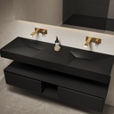 Linaria Wall-Mounted Double Washbasin 150 Black Side