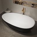 Toulouse Large Freestanding Bathtub Black White Side