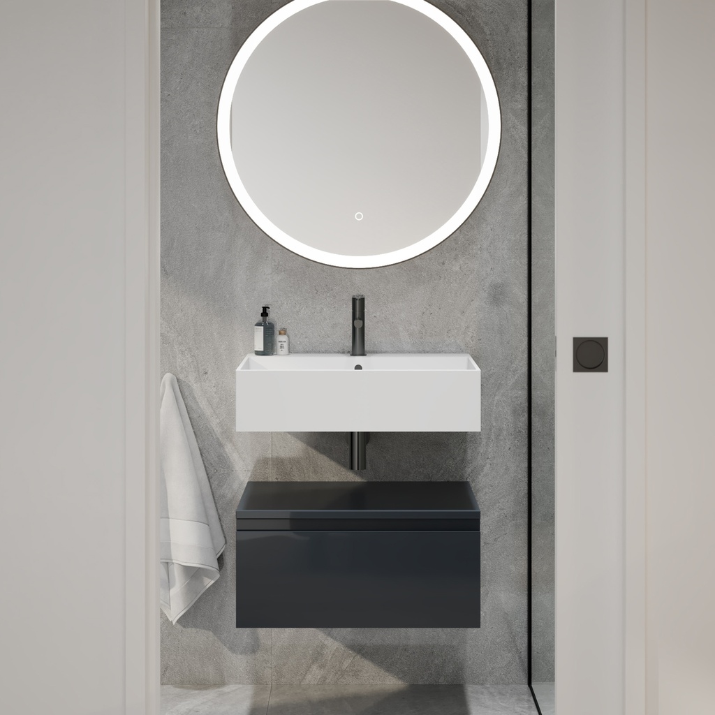 Auriga Corian® Design Wall-Mounted Washbasin - 60cm Front