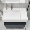 Auriga Corian® Design Wall-Mounted Washbasin - 80cm Left Top