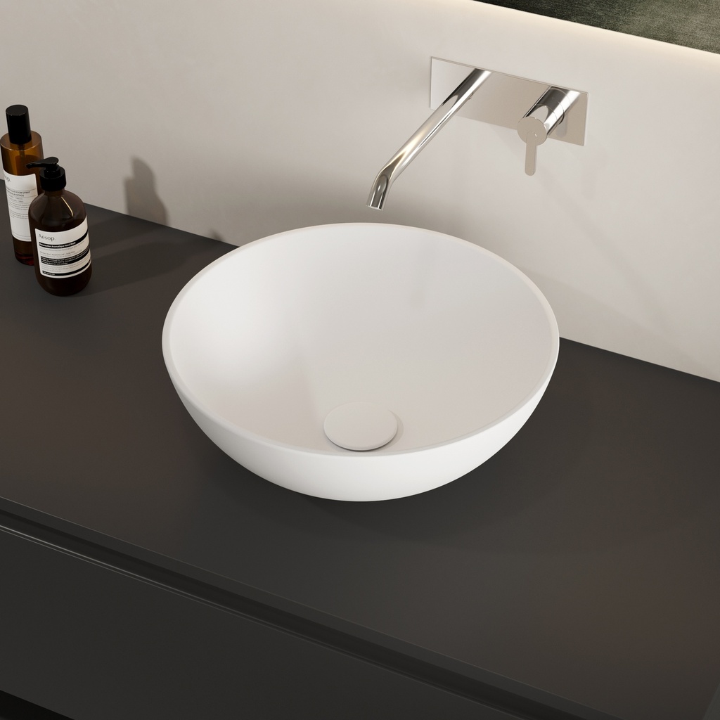 Lyon Countertop Washbasin - 42cm White Side