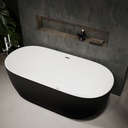 Wezen Freestanding Bathtub 170 Black White Matt Side