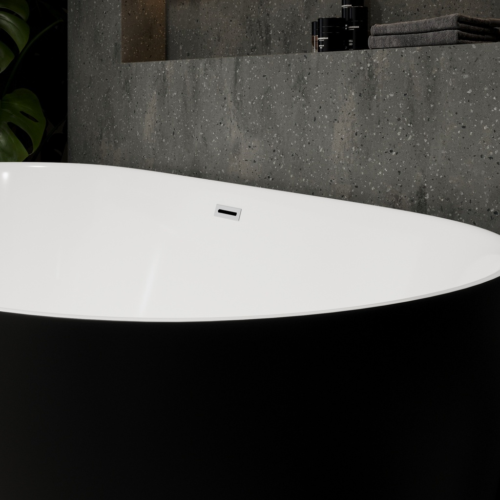 Wezen Freestanding Bathtub 170 Black White Matt Top