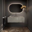Gaia Corian® Vanity Unit with Corian® Basin | 1 Drawer · Ash Aggregate Front View