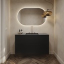 Gaia Corian® Vanity Unit with Corian® Basin | 2 Stacked Drawers · Deep Nocturne Front View