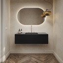 Gaia Corian® Edge Vanity Unit with Corian® Basin | 1 Drawer · Deep Nocturne Standard Front View