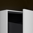 Gaia Corian® Edge Vanity Unit with Corian® Basin | 2 Aligned Drawers · Luxe Size Glacier White Drawer Push