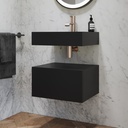 Gaia Corian® Bathroom Cabinet | 1 Drawer · Mini Deep Nocturne Side View