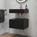 Gaia Corian® Bathroom Cabinet | 2 Stacked Drawers · Mini Deep Nocturne Side View