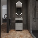 Gaia Corian® Edge Bathroom Cabinet | 2 Stacked Drawers · Mini Ash Aggregate Push Overview