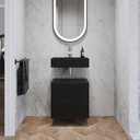 Gaia Corian® Edge Bathroom Cabinet | 2 Stacked Drawers · Mini Deep Nocturne Push Front View