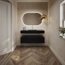 Gaia Corian® Edge Bathroom Cabinet | 1 Drawer · Deep Nocturne Push Overview