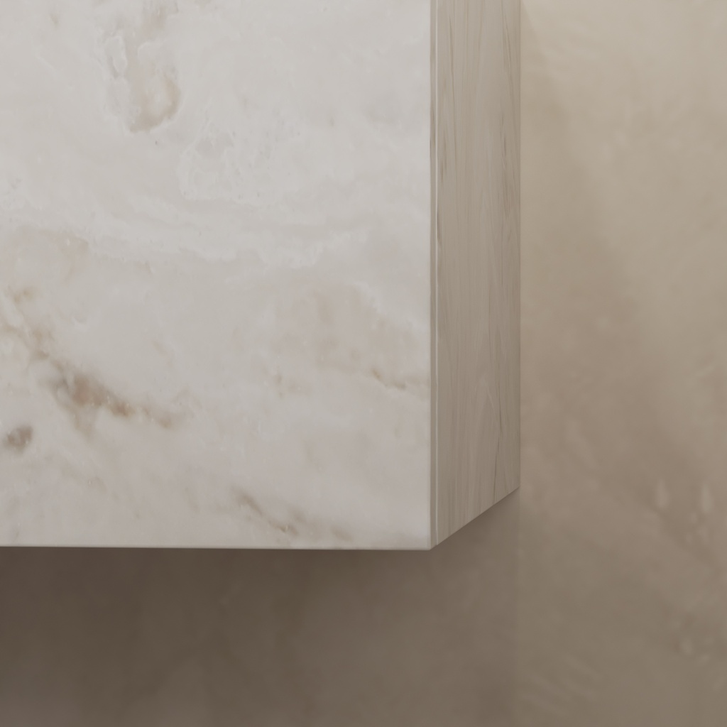 Gaia Corian® Vanity Unit with Corian® Basin | 2 Aligned Drawers · Luxe Size Cabinet Detail Dune Prima
