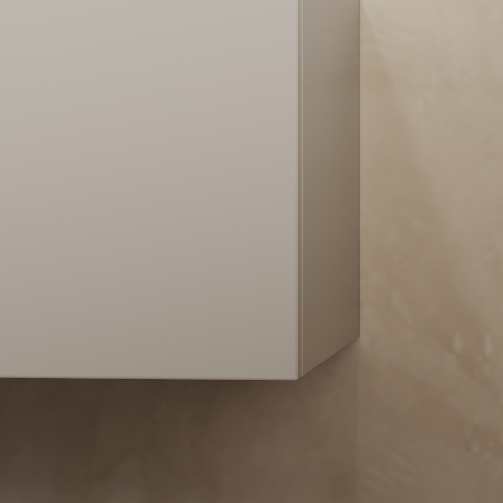 Gaia Corian® Vanity Unit with Corian® Basin | 2 Aligned Drawers · Luxe Size Cabinet Detail Elegant Gray