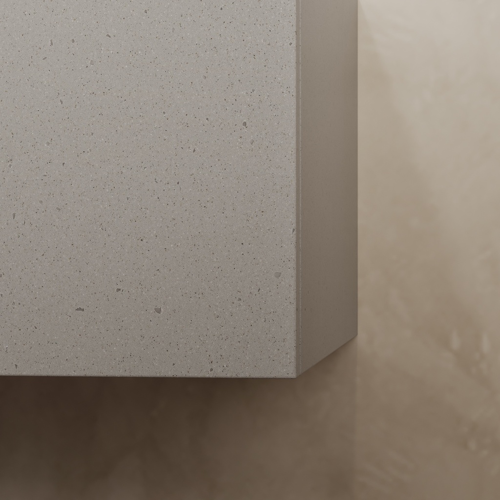 Gaia Corian® Vanity Unit with Corian® Basin | 1 Drawer · Cabinet Detail Dove
