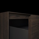 Gaia Wood Edge Vanity Unit with Corian® Basin | 3 Aligned Drawers · Luxe Size Handle Detail Dark 45