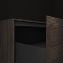 Gaia Wood Edge Vanity Unit with Corian® Basin | 3 Aligned Drawers · Luxe Size Handle Detail Dark Standard