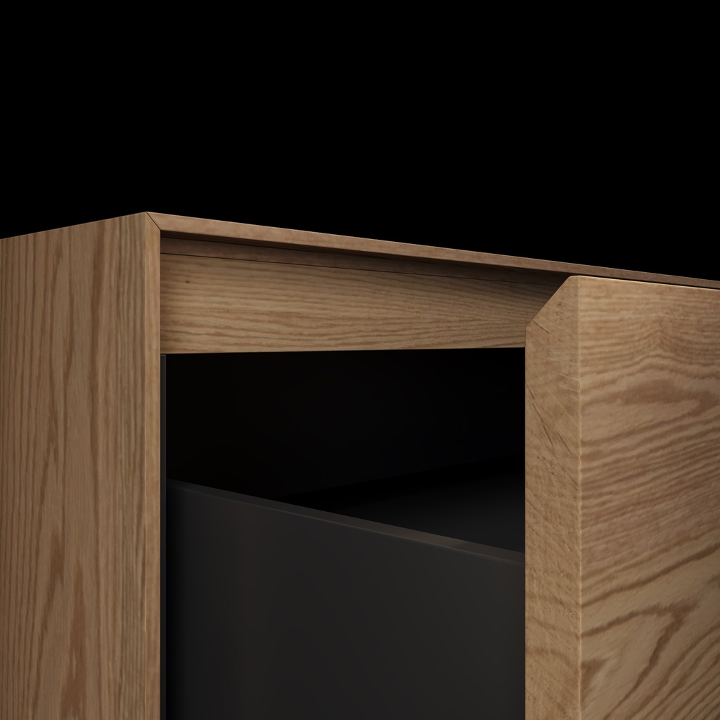 Gaia Wood Edge Bathroom Cabinet | 2 Aligned Drawers |  Handle Detail Pure 45