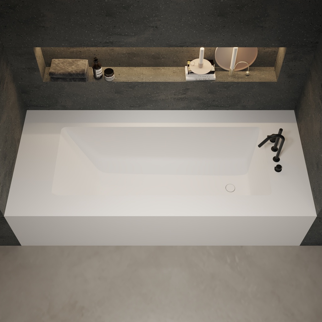 Aquila Bespoke Alcove Bathtub in Corian® Top