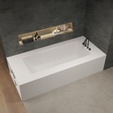 Aquila Bespoke Corner Bathtub in Corian® with Built-in Shelving Side
