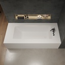 Aquila Bespoke Corner Bathtub in Corian® with Built-in Shelving Top