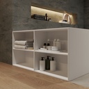 Aquila Bespoke Corner Bathtub in Corian® with Built-in Shelving Details