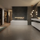 Aquila Bespoke Corner Bathtub in Corian® with Built-in Shelving Overview