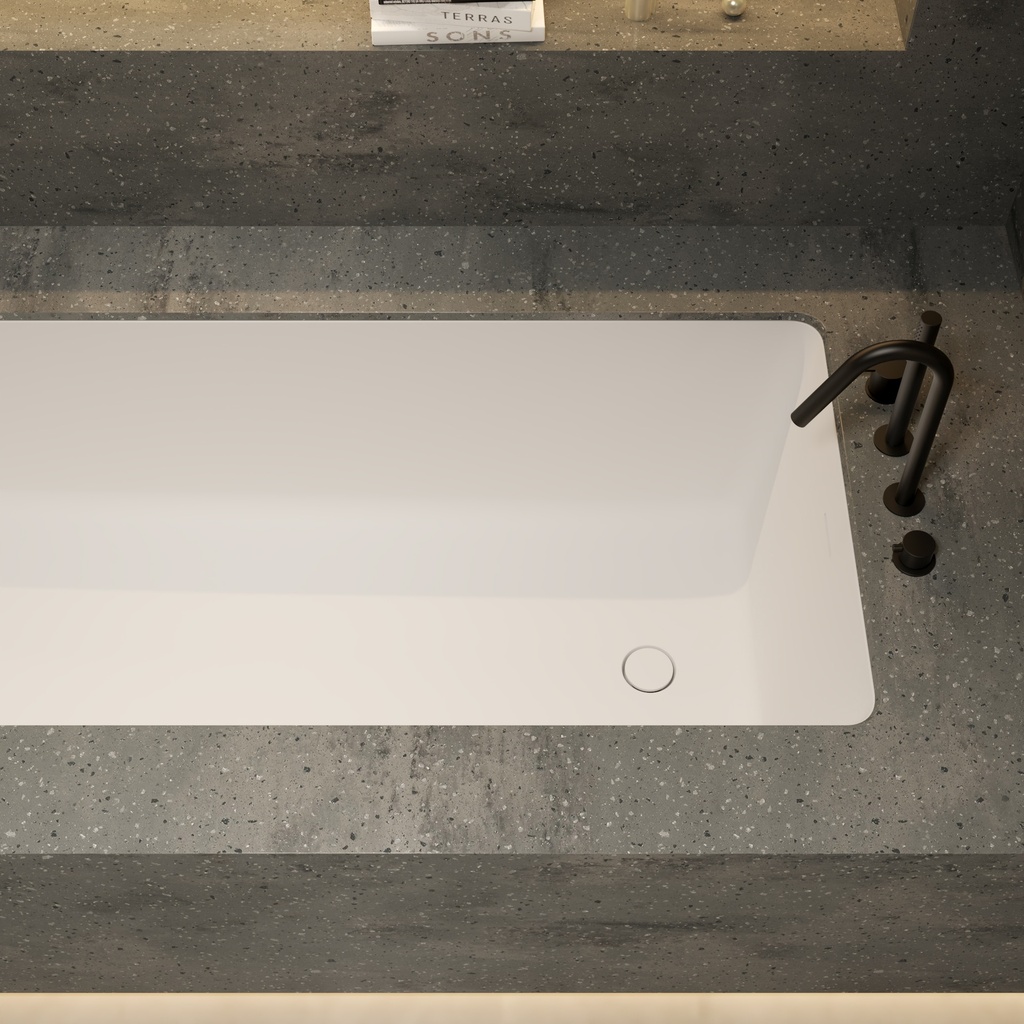 Aquila Bespoke Inset Bath in Corian® Detail