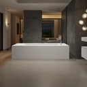 Aquila Bespoke Freestanding Bath in Corian® with Built-in Shelving Front