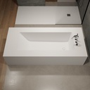Aquila Bespoke Freestanding Bath in Corian® with Built-in Shelving Top
