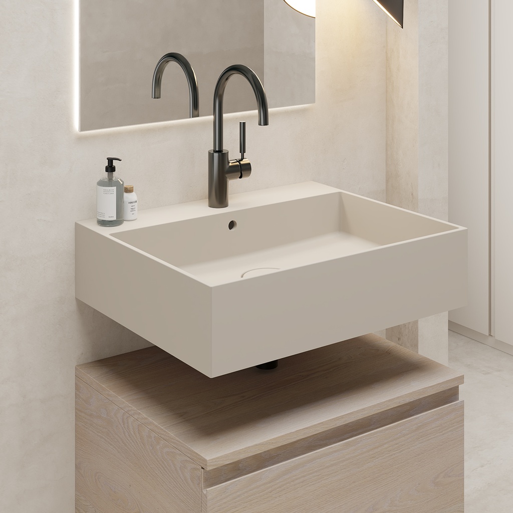 Auriga Corian® Design Wall Hung Washbasin - 60cm shadow side