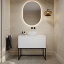 Gaia Classic Edge Freestanding Vanity Cabinet | 1 Drawer White Push Front