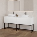 Gaia Classic Edge Freestanding Vanity Cabinet | 2 Aligned Drawers  White Std Drawer Side