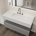 Armony Silestone Single Wall-Hung Washbasin Iconic White Side View