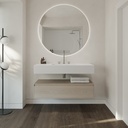 Elegance Silestone Single Wall-Hung Washbasin Iconic White Front View