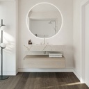 Elegance Silestone Single Wall-Hung Washbasin Versailles Ivory Front View