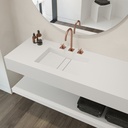 Reflection Silestone Single Wall-Hung Washbasin Iconic White Side View