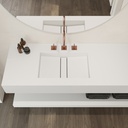 Reflection Silestone Single Wall-Hung Washbasin Iconic White Top View